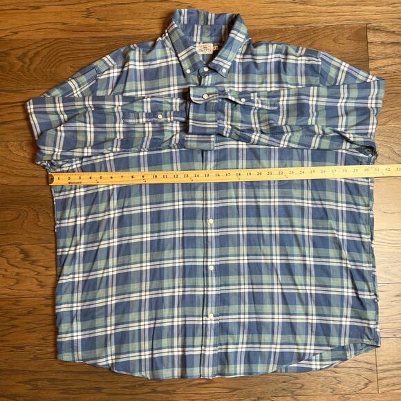 Faherty Brand Men's Plaid Button‎ Down Shirt Long Sleeve 2XL Blue Green - Picture 4 of 6